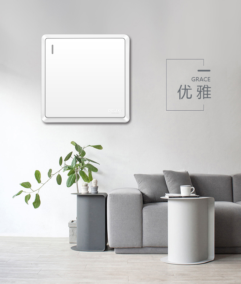 Delixi panel de enchufe de cinco agujeros con USB smart quick charge TYPE-C para la pared de carga de teléfono móvil tipo 86 5 agujeros plug in wall pic 7