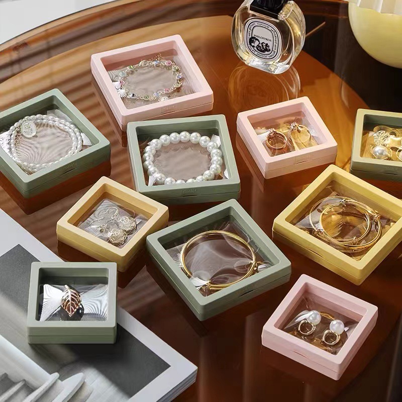 Suspended box, film jewelry box, ring, necklace, bracelet packaging box, high-end wearing armor packaging, storage box, cover pic 11