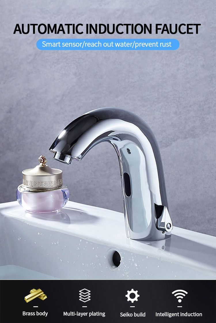 Infrared sensor faucet for bathroom countertop basin, fully automatic sensor cold and hot single cooling, smart home for kitchen pic 33