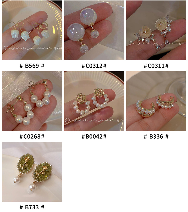 S925银针法式复古珍珠耳环高级感批发新款纯银耳钉小众百搭耳饰女详情14