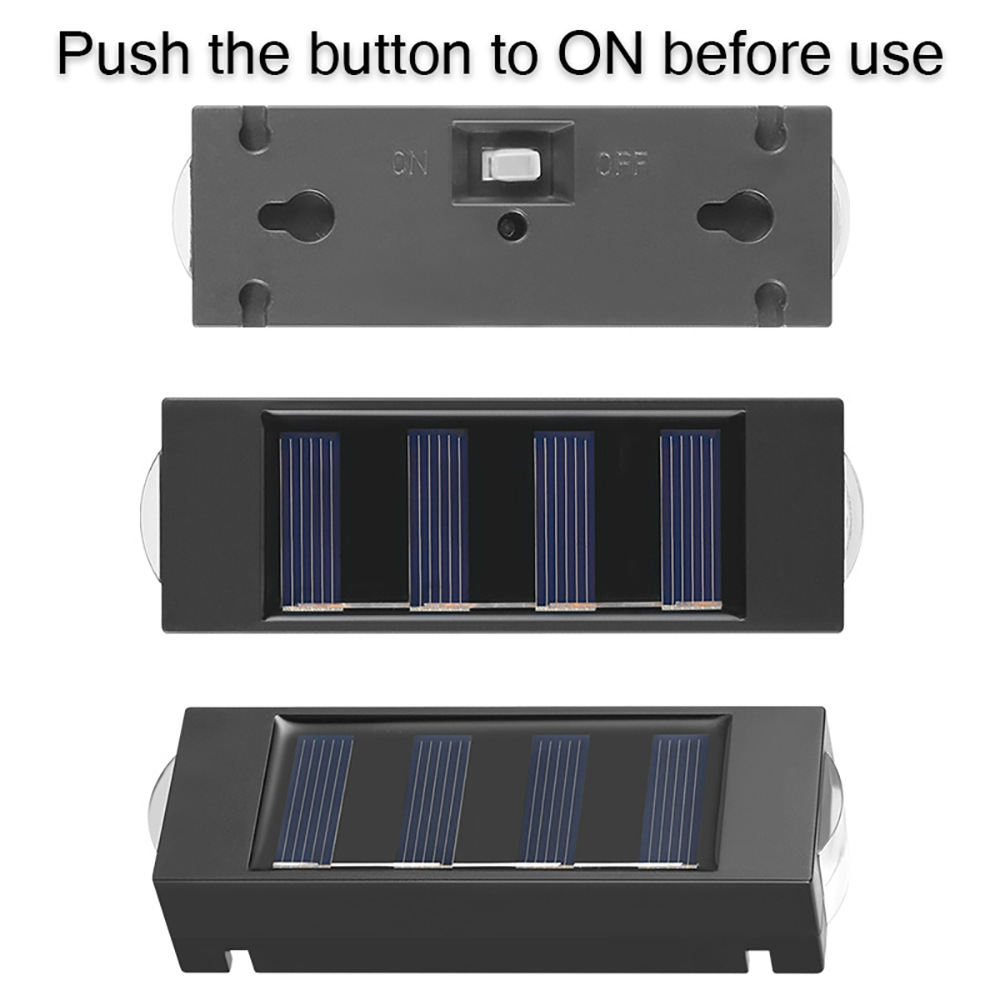 New type of top and bottom light-emitting, spliced solar wall lamp, outdoor courtyard, outdoor waterproof wall-washing lamp factory direct sales pic 2