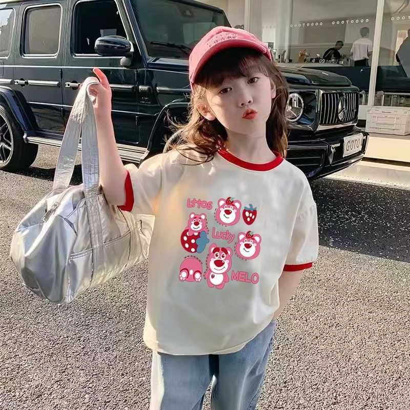 女童纯棉T恤夏装2025新款儿童时尚百搭夏季拼接体恤上衣女孩网红详情13