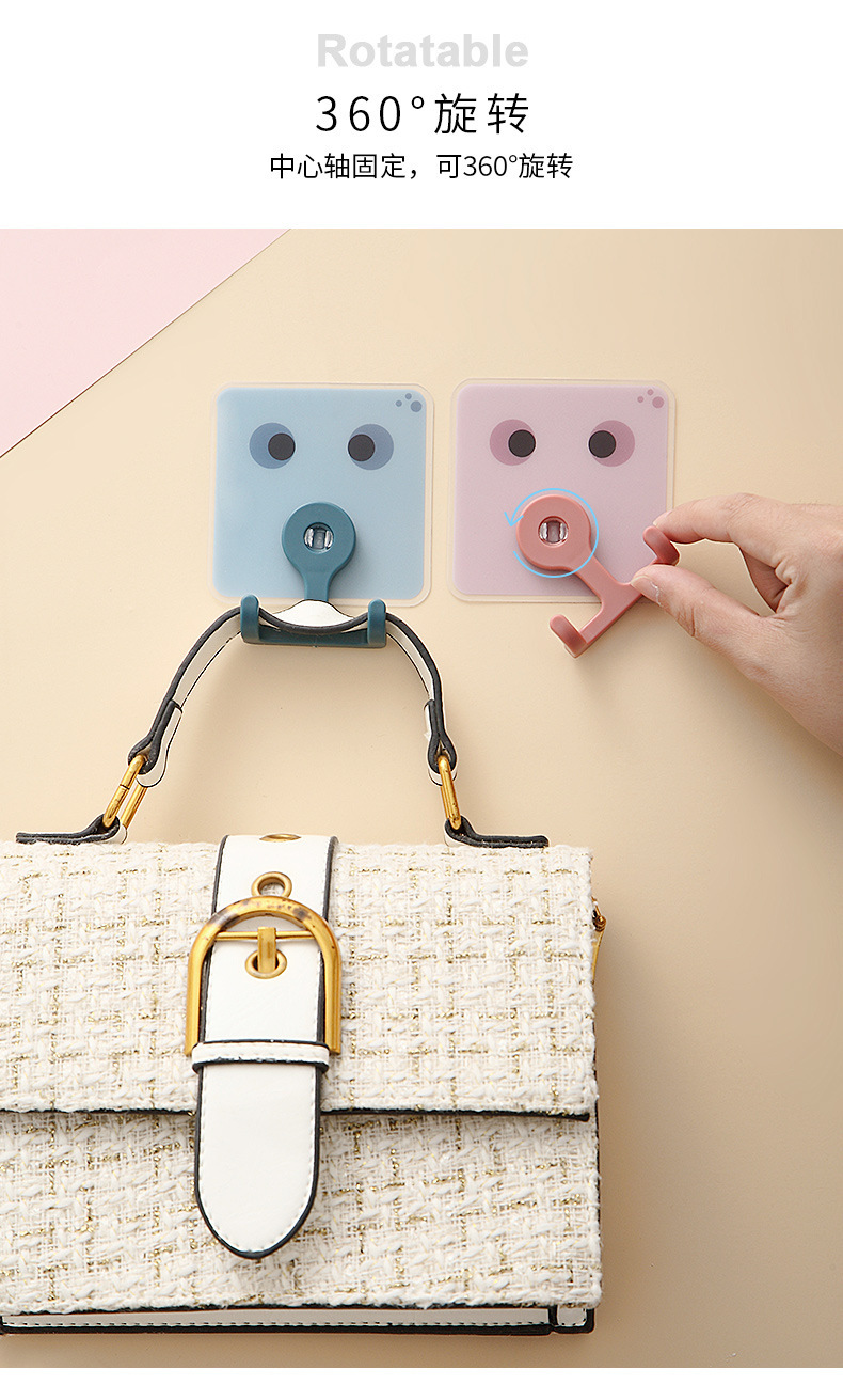 Double-head rotatable hooks, multi-functional cartoon creative hooks, kitchen and bathroom super strong no-drilling adhesive hooks wholesale pic 9