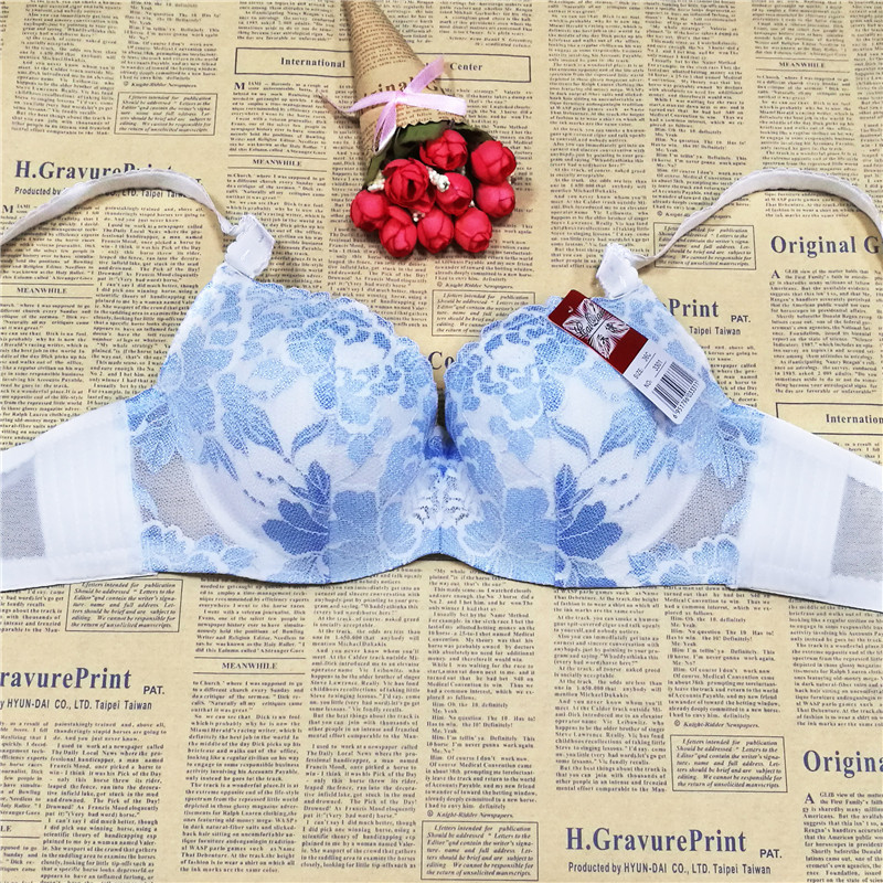 Caiqian 3301# Sexy, Comfortable, Ultra-thin Breathable and gathering Bra, Adjustable pure cotton 3-breasted embroidered underwear pic 7