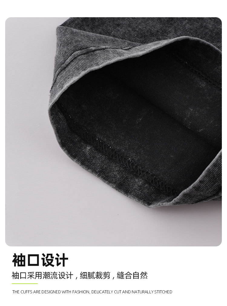 230g纯棉大版落肩t恤印logo纯色背心夏季圆领宽松欧美跨境男女详情14