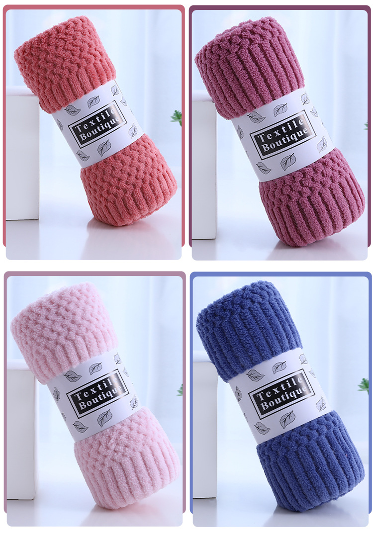 National Trend factory wholesale warp knitted coral fleece towels, thickened, water-absorbent, soft and non-shedding, Jixiangge face wash gift towels pic 13