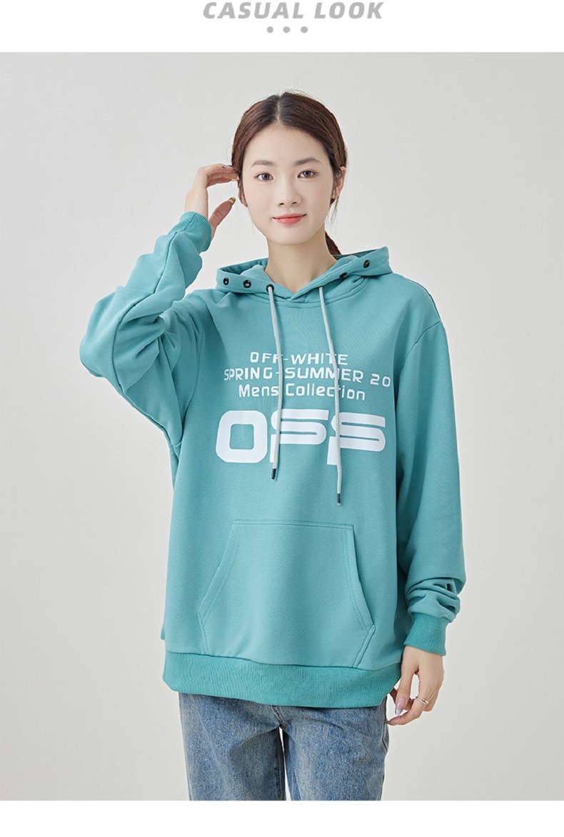 A trendy Korean-style hooded sweatshirt for women in the autumn of 2023, featuring a cartoon rabbit loose and versatile large-sized long-sleeved coat pic 18