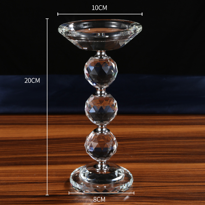 厂家直销现代简约水晶烛台浪漫烛光晚餐婚庆节日餐桌工艺品摆件详情3