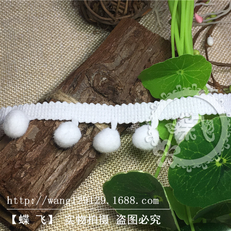 35个色现货供应1.3cm中直角毛球花边服装辅料三角球DIY手工花边辅料毛球详情20