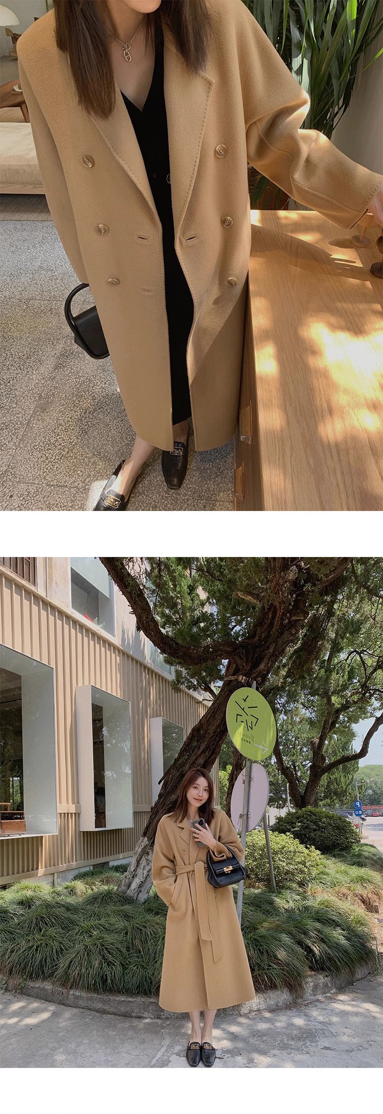 高级感大衣女冬季毛呢外套气质赫本风灰色加厚呢子小香风详情16