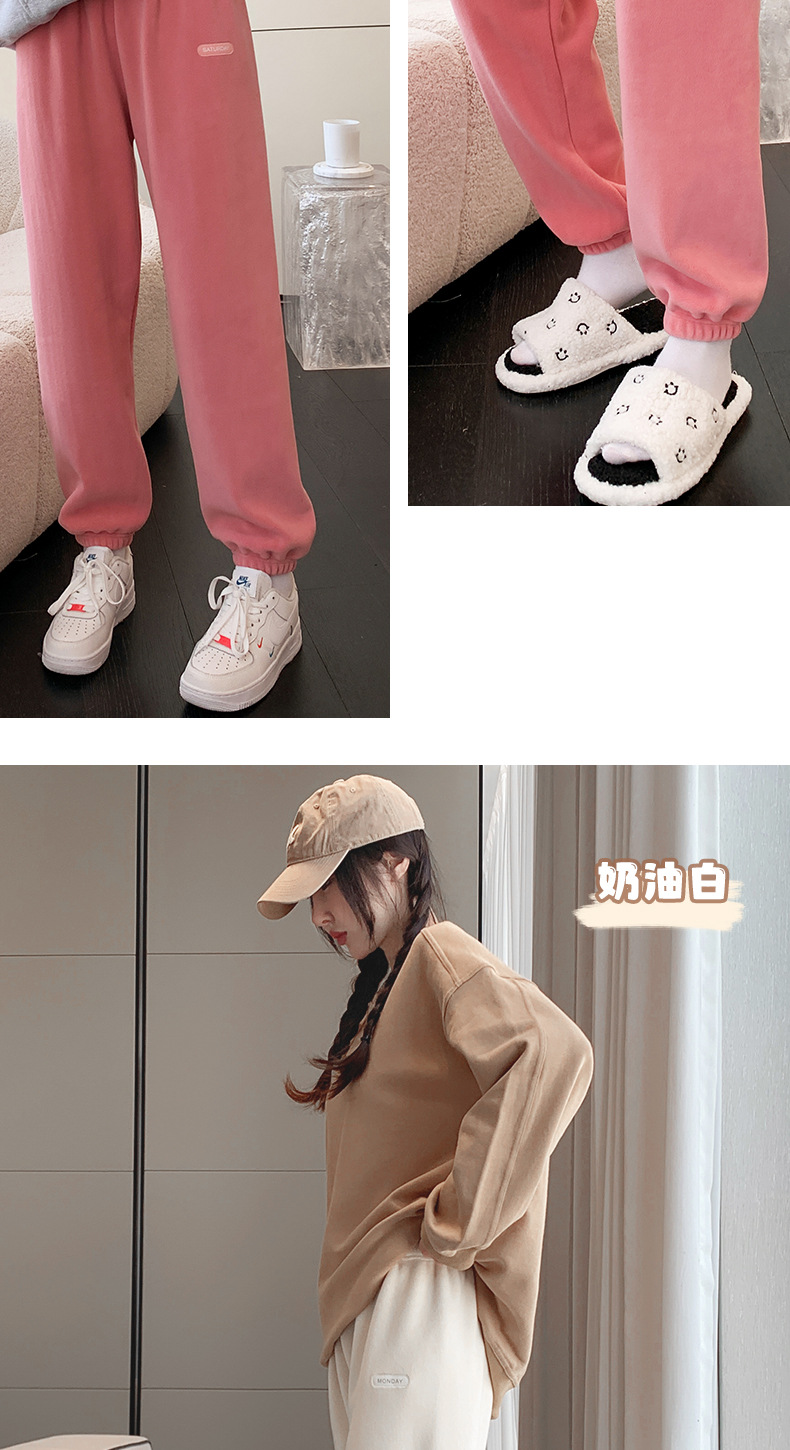 80808#秋冬加厚暖暖裤双面摇粒绒家居裤女可外穿高腰保暖睡裤星期详情15