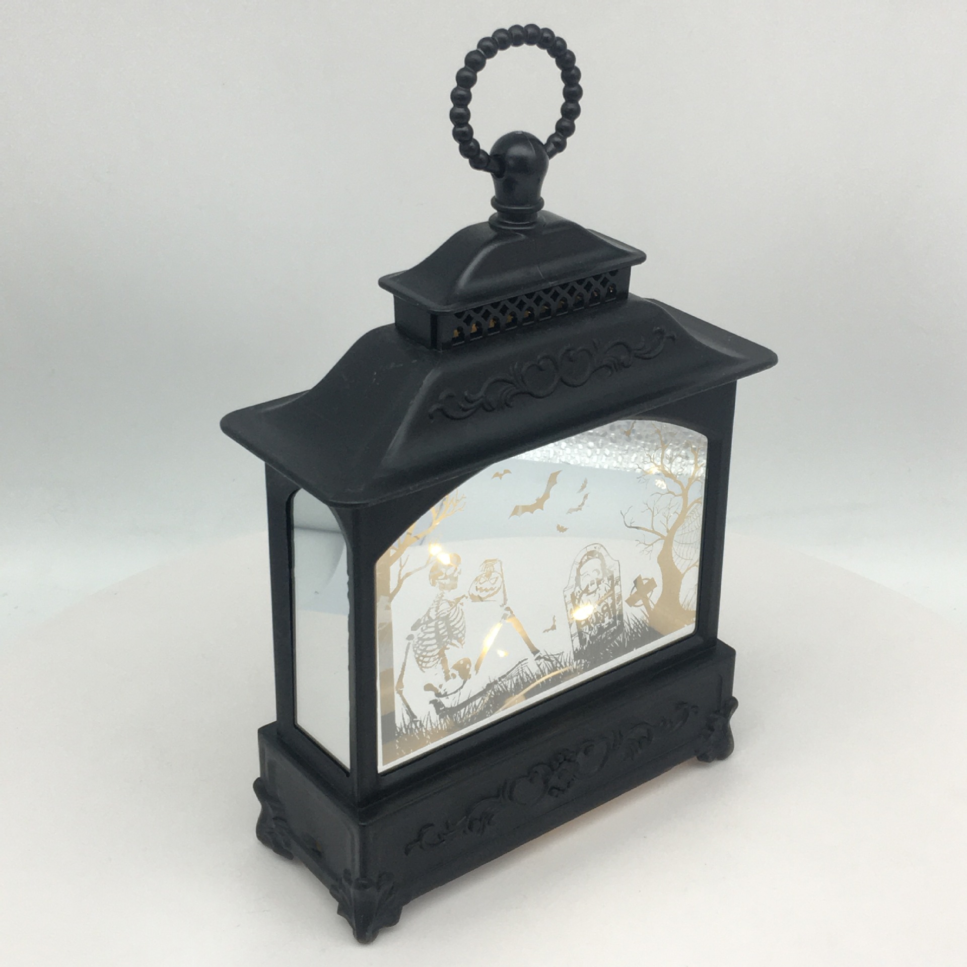 中型万圣节发光摆件道具风灯扁风灯油灯鬼节装饰氛围道具骷髅麋鹿详情4