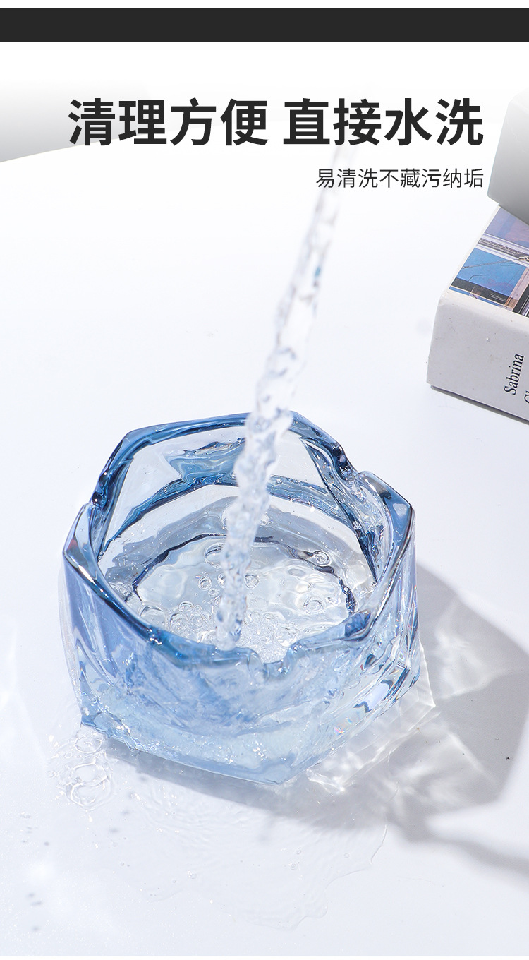 Simple glass ashtray, transparent living room, household ashtray, Nordic-style cigarette cup, hotel decoration, commercial light luxury pic 7