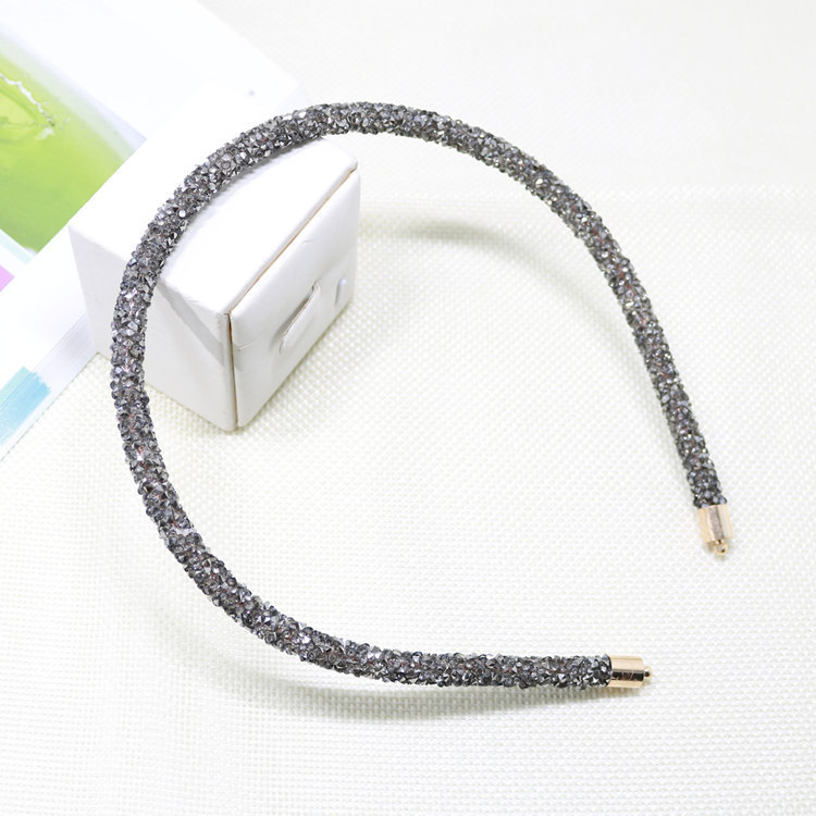 Cross-border hair accessories: Korean style slender water diamond super sparkling hair band, versatile, elegant and simple headband hair clip pic 19
