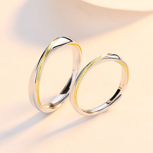 云梦蝶鲸情侣戒指一对时尚小清新蝴蝶食指戒小众潮流个性开口对戒详情7