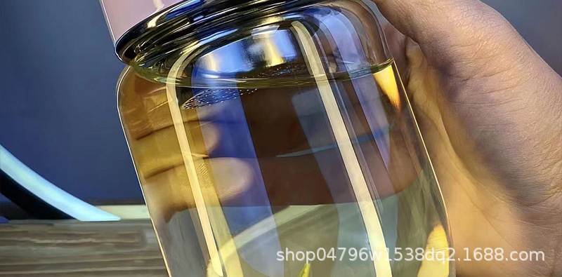 The new thickened heat-resistant glass cup, portable tea-water separation glass cup, compact and suitable for both men and women, large-capacity dwen Dwen cup pic 7