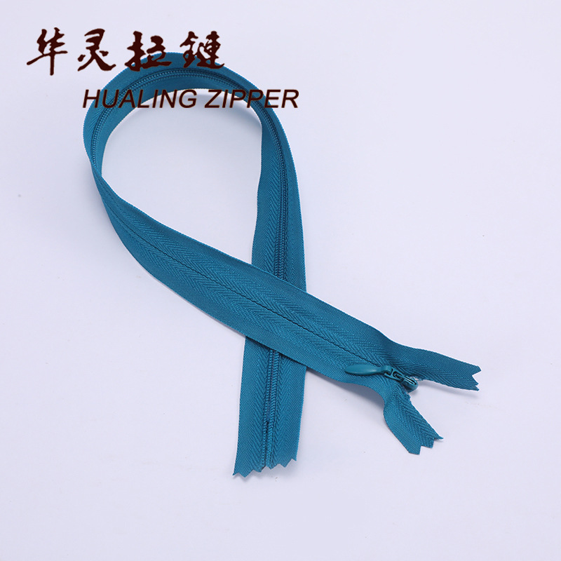 华灵3号闭隐形彩色拉链抱枕服饰裙裤子尼龙拉链旗袍裙子拉链批发详情13
