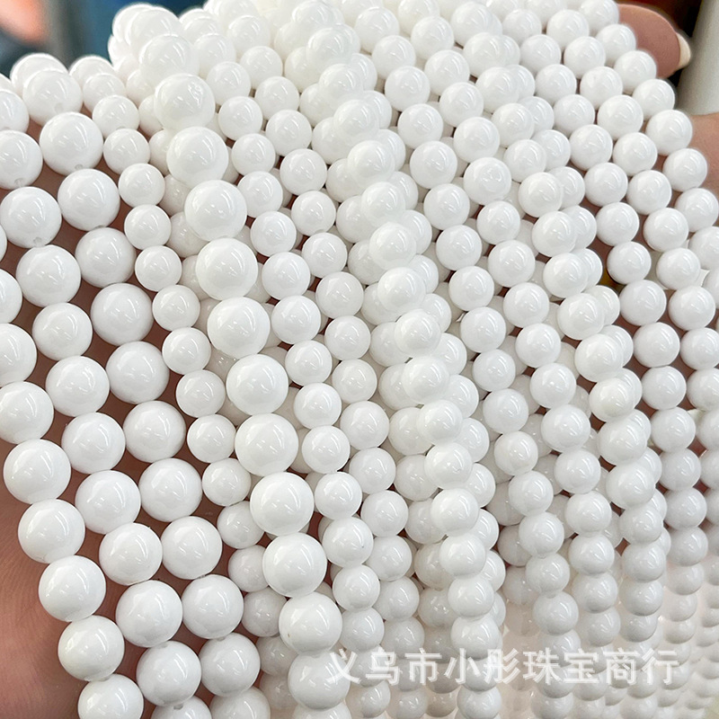 厂家直销天然石海蓝宝色玉髓圆珠散珠手串项链diy饰品配件半成品详情8