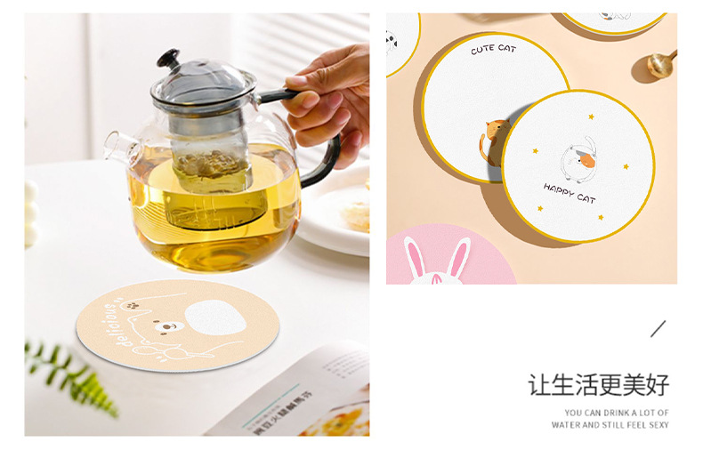Cartoon heat insulation pads, placemats, high-temperature resistant table MATS, bowl MATS, pot MATS, plate MATS, PVC MATS, waterproof MATS, ins coasters pic 7