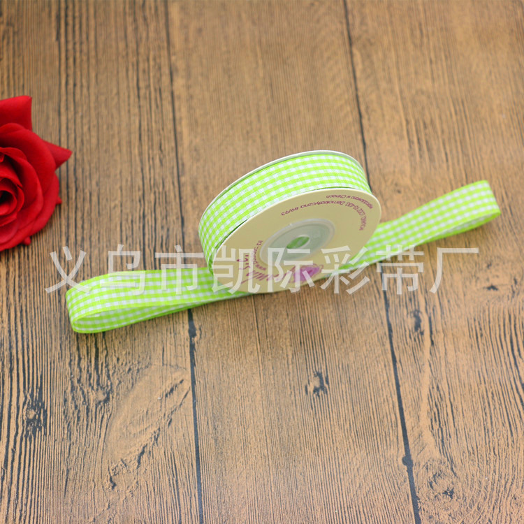 Wholesale of checkered fabric tape, printed with gold and silver foil stamping, baking packaging ribbons, clothing accessories and webbing manufacturers pic 8