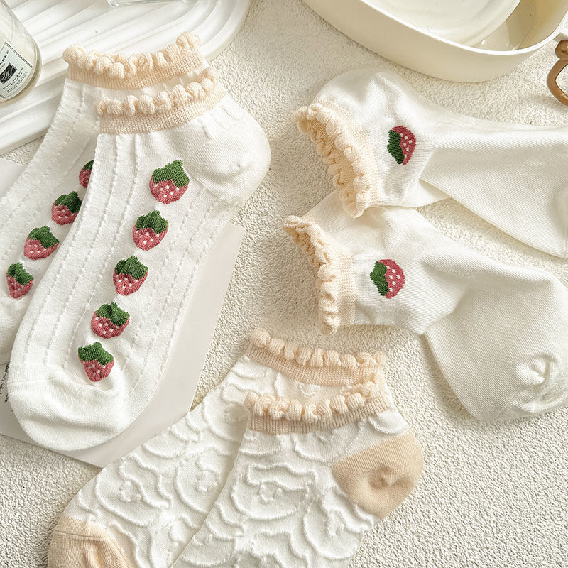 袜子地摊一件代发船袜女春夏花边短袜低腰浅口可爱少女学生袜百搭休闲潮袜一件代发详情20