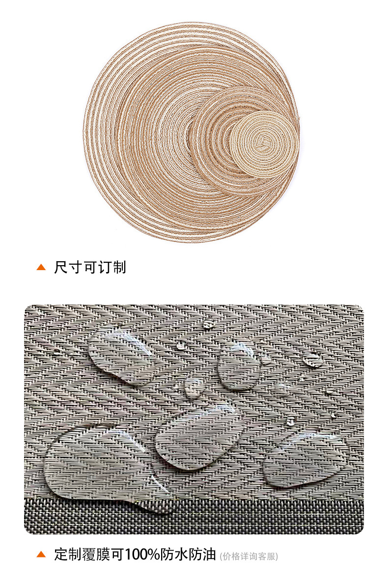 Ningxin Cross-border PP round hand-woven placemats, heat insulation pads, table MATS, hotel Western placemats, anti-slip pads, home decoration pic 10