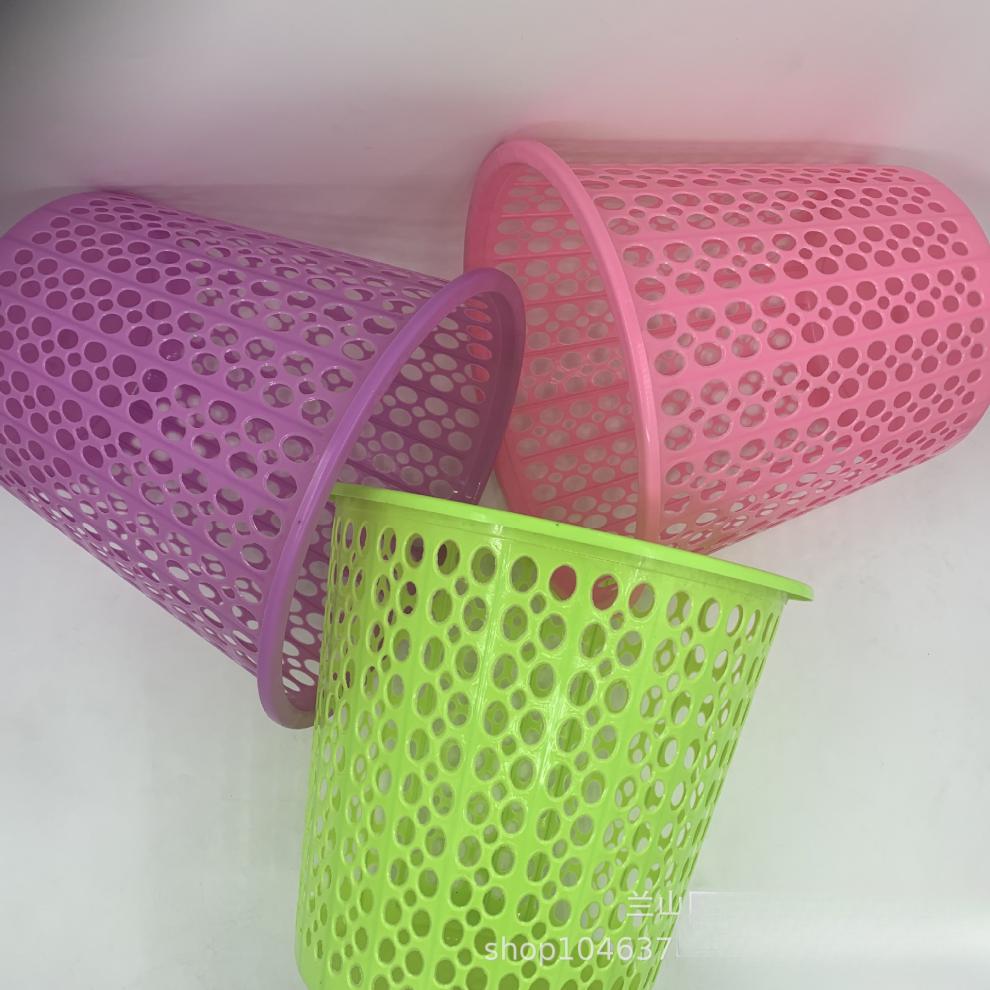 大号圆形镂空垃圾筐 厨房办公室垃圾桶加厚塑料纸篓详情4