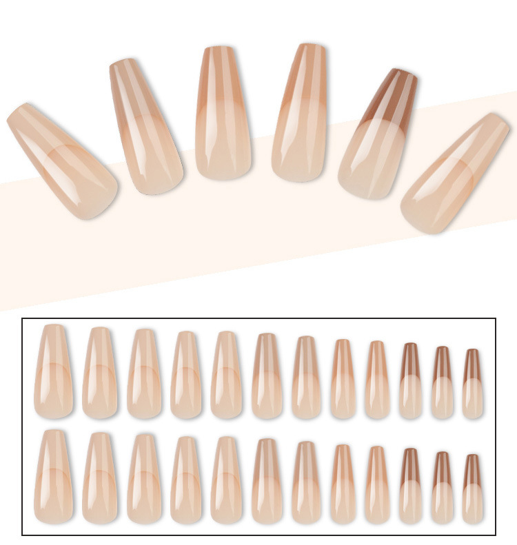 Wearable false nails, extra-long ballet nail patches, trapezoidal nails, popular nail art in Europe and America, French coffin nail patches wholesale, exclusive for foreign trade pic 10