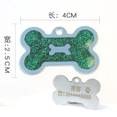 Spot metal aleación de zinc doble hueso forma dog tag id productos para mascotas goteo colgante rotulación láser identificación pic 14