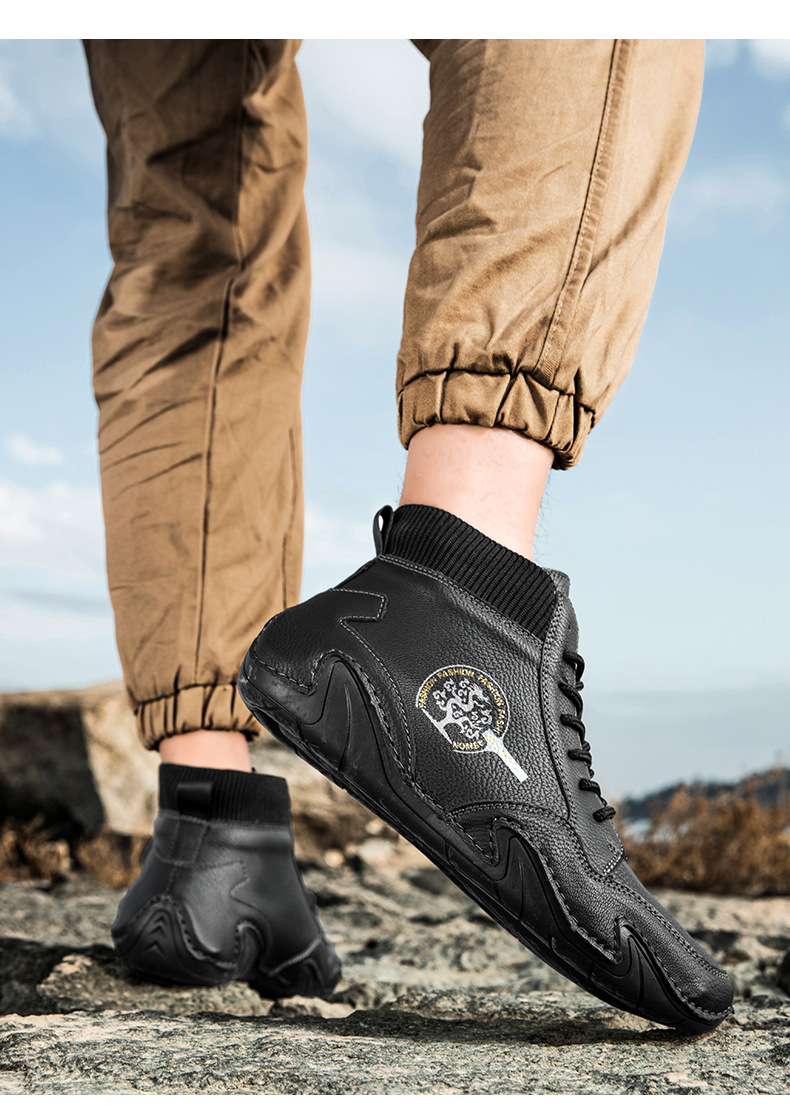 跨境爆款袜子口切尔西靴独立站大码男鞋高帮男士休闲鞋子马丁靴详情26