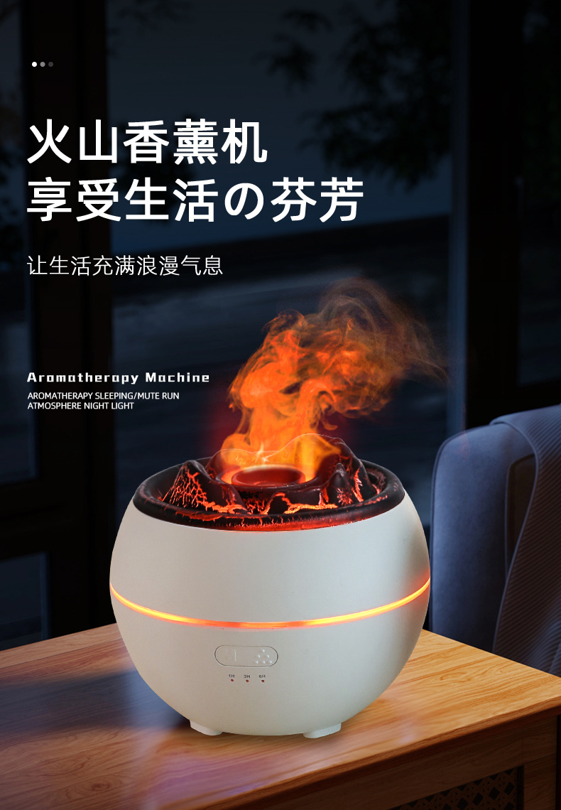 Cross-border new flame aroma diffuser, home desktop aroma diffuser humidifier, creative essential oil diffuser, gift wholesale pic 2