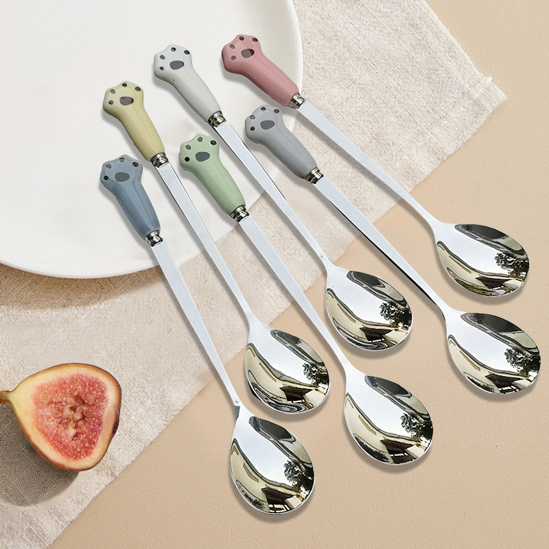 名瑞304不锈钢勺子高颜值调羹搅拌勺家用长柄喝汤吃饭勺宝宝汤匙详情2