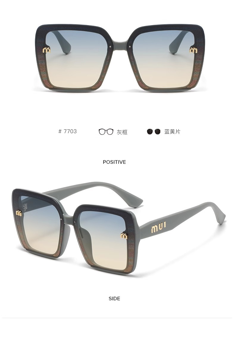 韩版大框黑色圆脸大脸防紫外线遮阳墨镜女潮气质高级感防晒太阳镜详情20