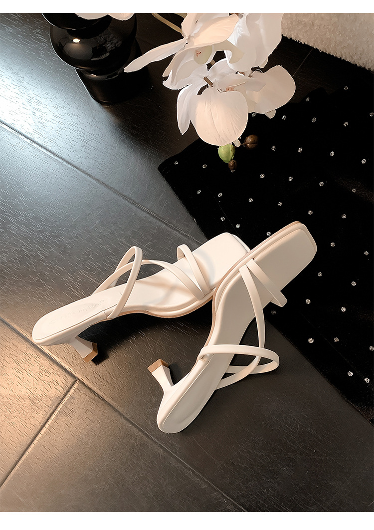 2024凉鞋女夏新款法式一字带仙女风方头不磨脚显瘦高跟拖鞋女外穿详情34