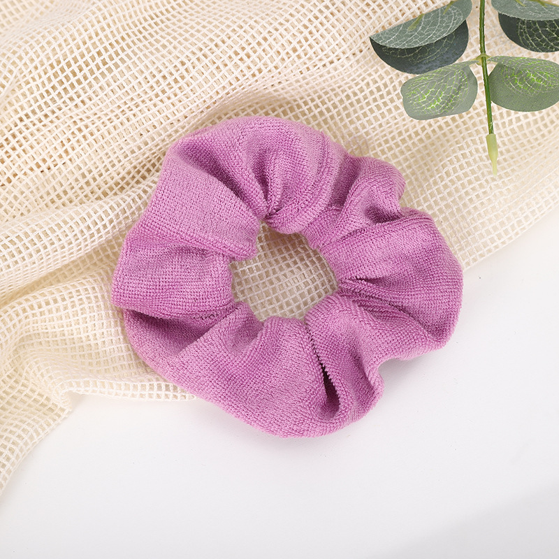 New European and American towel fabric hair band, water-absorbing plush pig large intestine hair rope, face washing head band, sports hair accessory, printed headwear pic 16