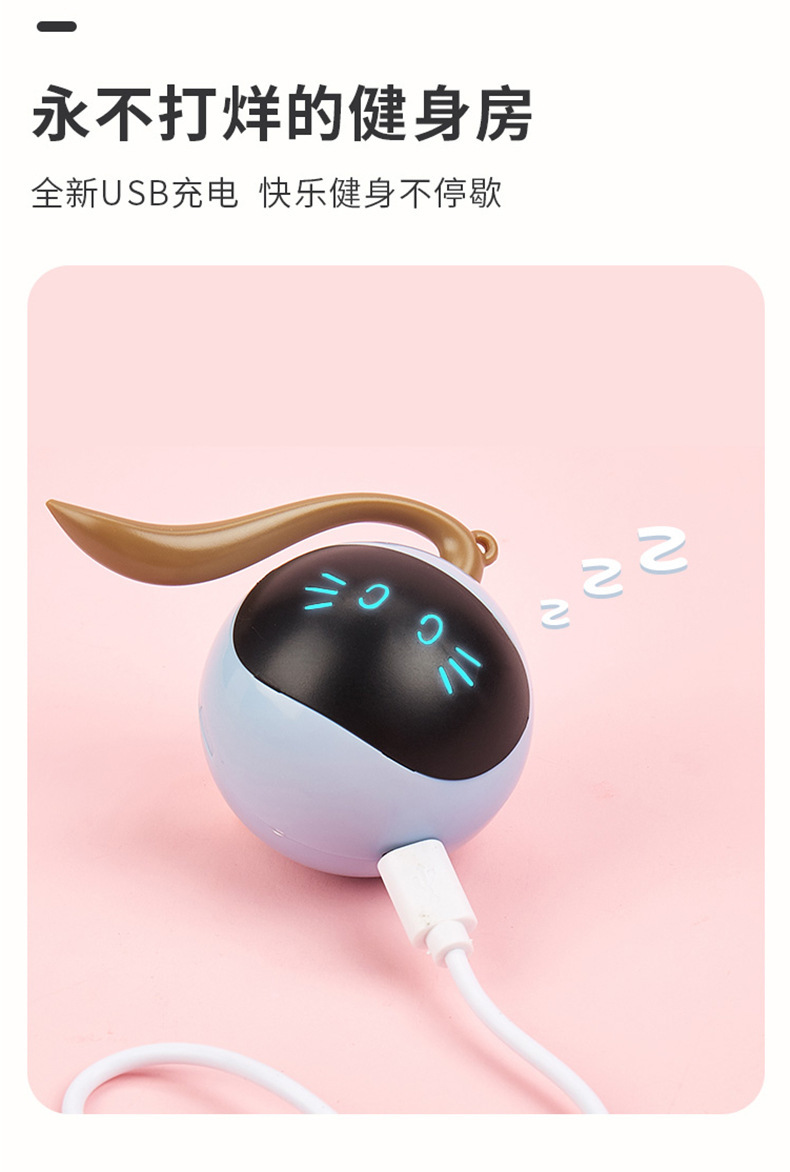 Pet toy smart rolling cat ball toy LED bite resistant light up fun chasing toy pet cat ball pic 9
