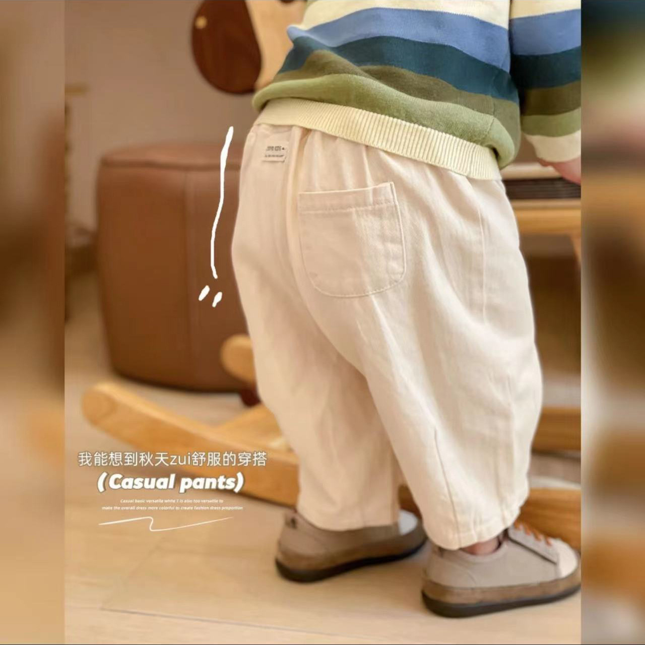 (焦糖布蕾)儿童休闲套头连帽卫衣秋季婴幼儿男童女童宽松韩版卫衣详情2