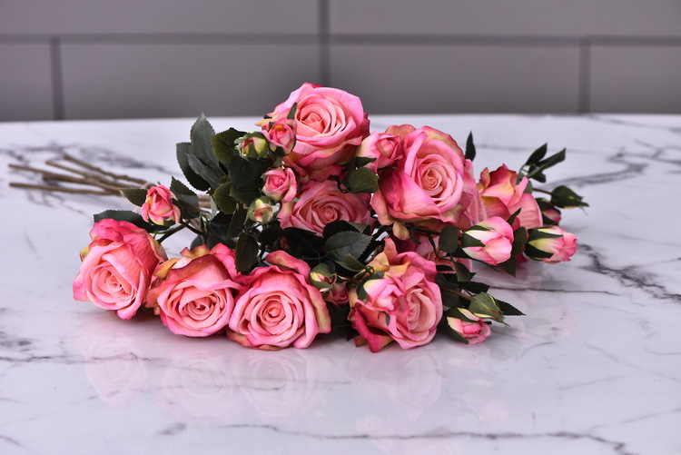 5 pieces of retro charred edge rose artificial flower decoration, artificial flower imitation dried flower, home soft decoration withered and dry, wedding Lanjin artificial rose wholesale pic 31