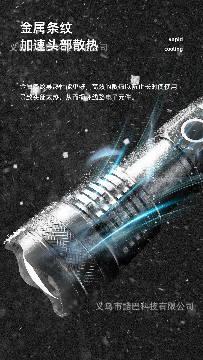 Cross-border exclusive X92 high-intensity flashlight, USB charging, telescopic focusing, ultra-bright long-range X71 aluminum alloy flashlight pic 14