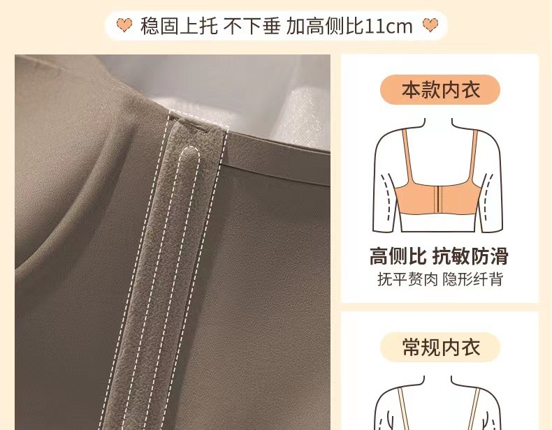 无痕内衣薄款提拉上托女小胸聚拢显大无钢圈舒适透气收副乳文胸罩详情16