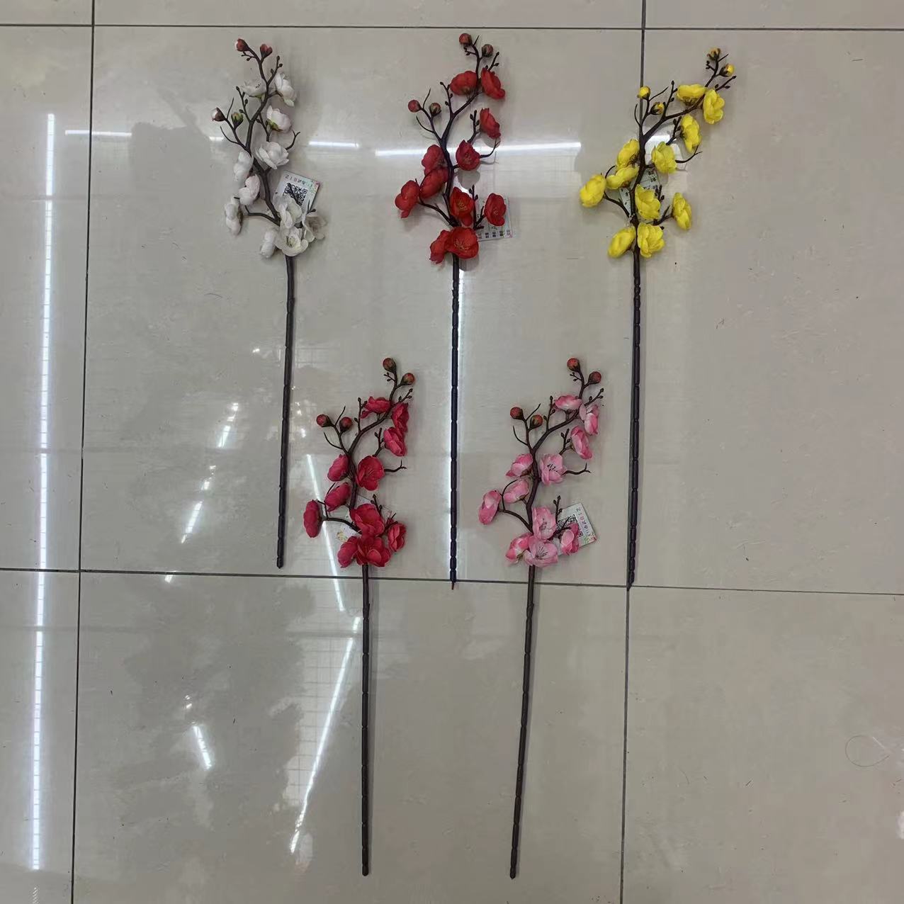 Cross-border single artificial flower, plum blossom branch, winter plum, artificial flower bouquet, Chinese-style home decoration, living room vase and decorative items wholesale pic 20