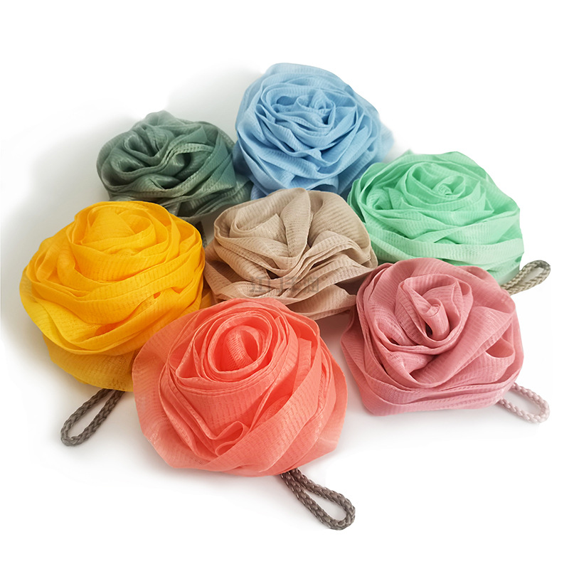 New rose bath flower bath ball, large bath ball, a perfect scrubbing tool, soft and non-dispersing foaming net bath flower pic 1