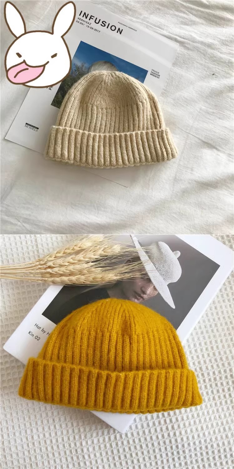 毛线帽子女冬天韩版百搭流氓帽秋冬季保暖冷帽男针织帽ins瓜皮帽详情11