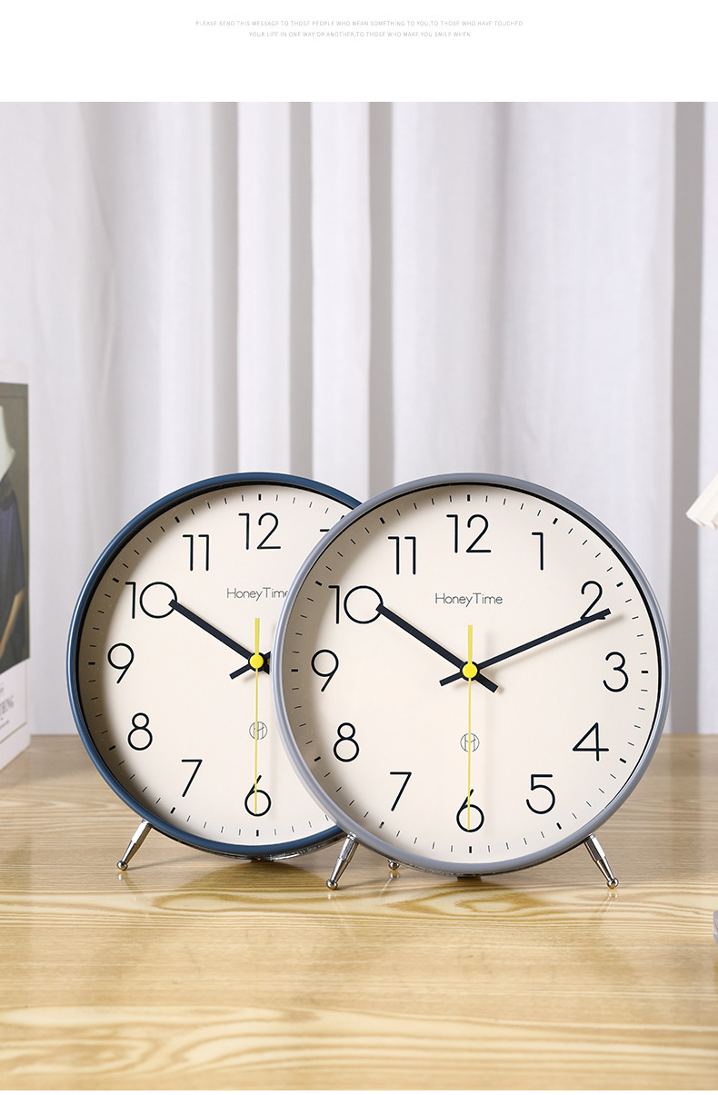 Hanlin Times Modern and simple pendulum clock, living room desktop table clock, home desktop fashionable clock, sitting clock, table clock for display pic 12