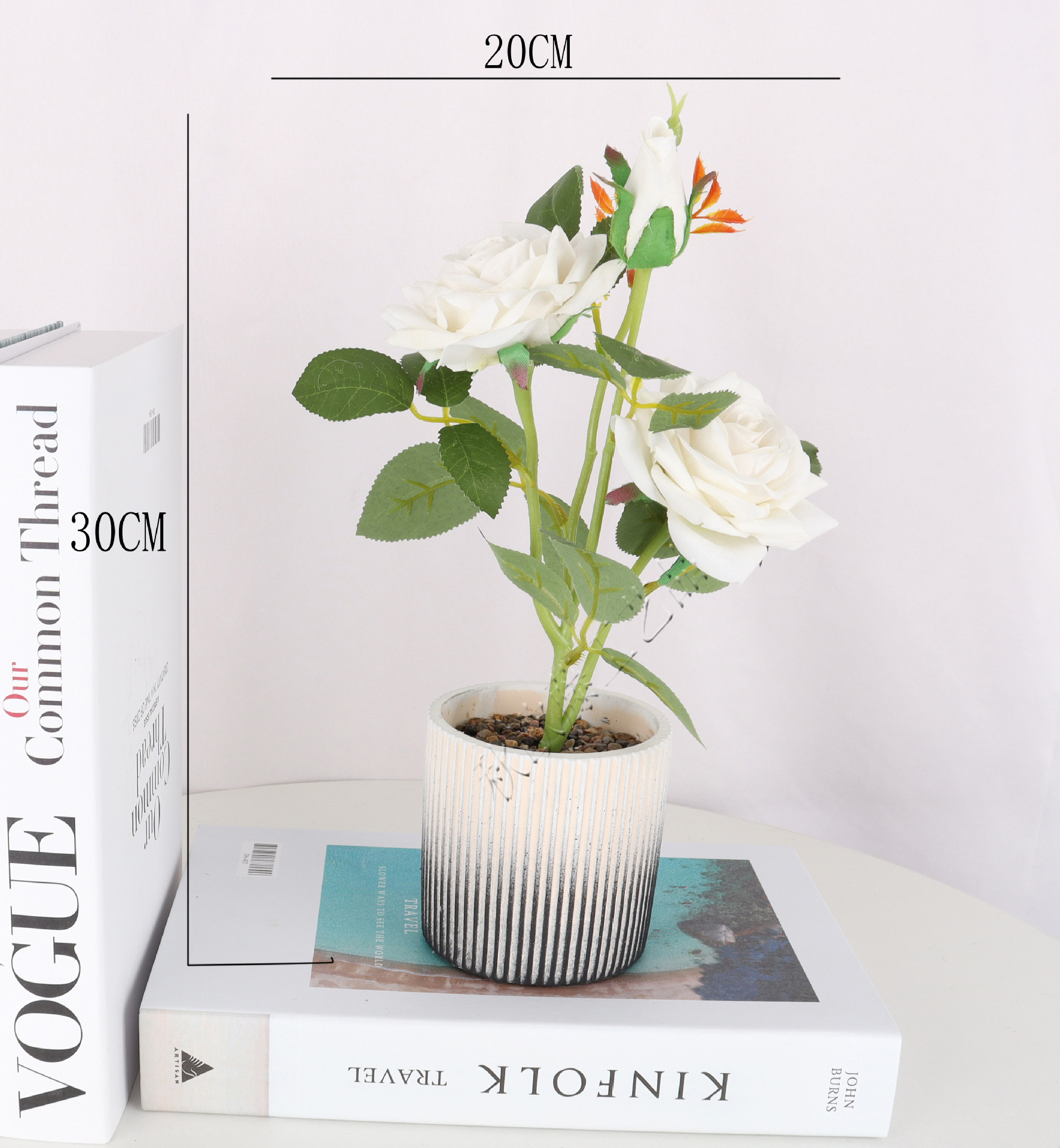Artificial corner rose potted plants/artificial bonsai/artificial flower creative interior small ornaments/Amazon factory direct sales pic 5