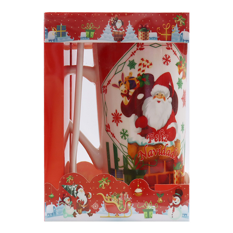 Christmas cup ceramic export English new style mug, water cup, coffee cup gift packaging with handle and spoon pic 3