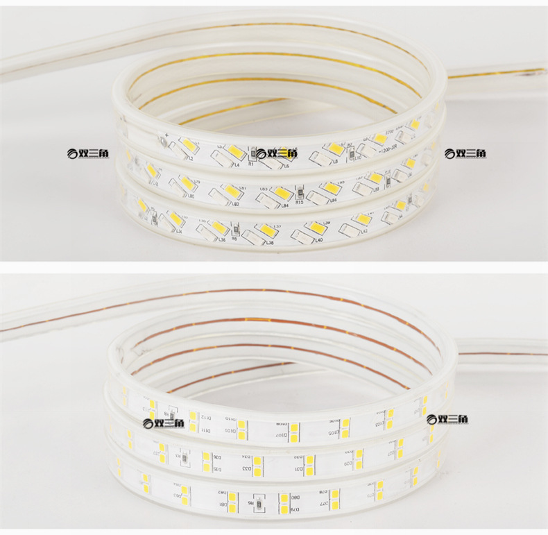مصابيح ليونة ثلاثية الألوان من طراز 5050RBD بالنيون ذات ضغط عالي قدره 220V 2835. pic 78