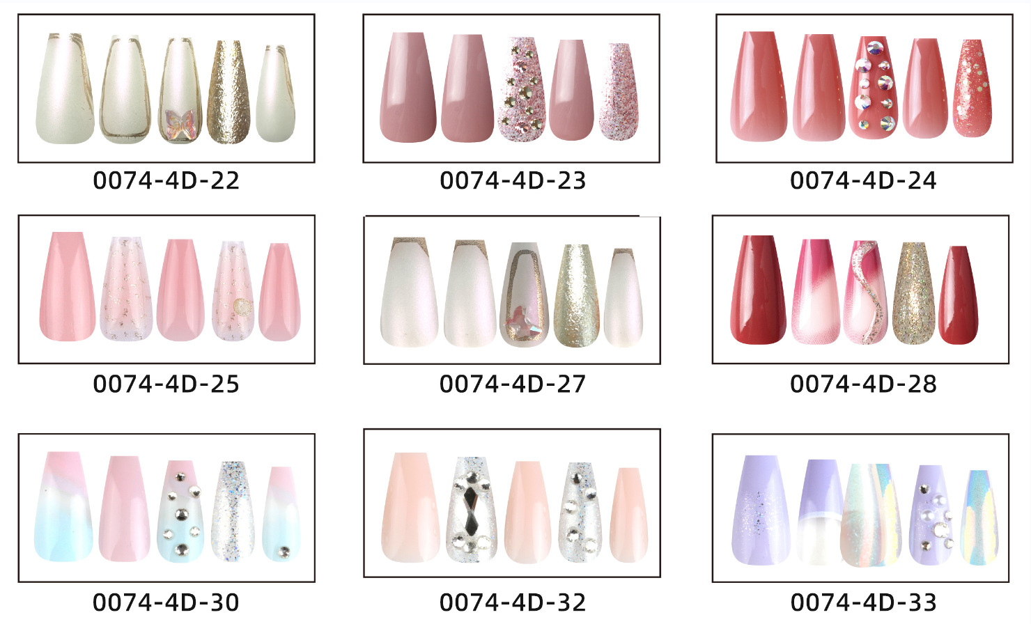 New 30 piece wearable uñas largo medio ballet uñas trapezoidal parche uñas falsas parche uñas falsas europa y Estados Unidos cross border custom manicure pic 5
