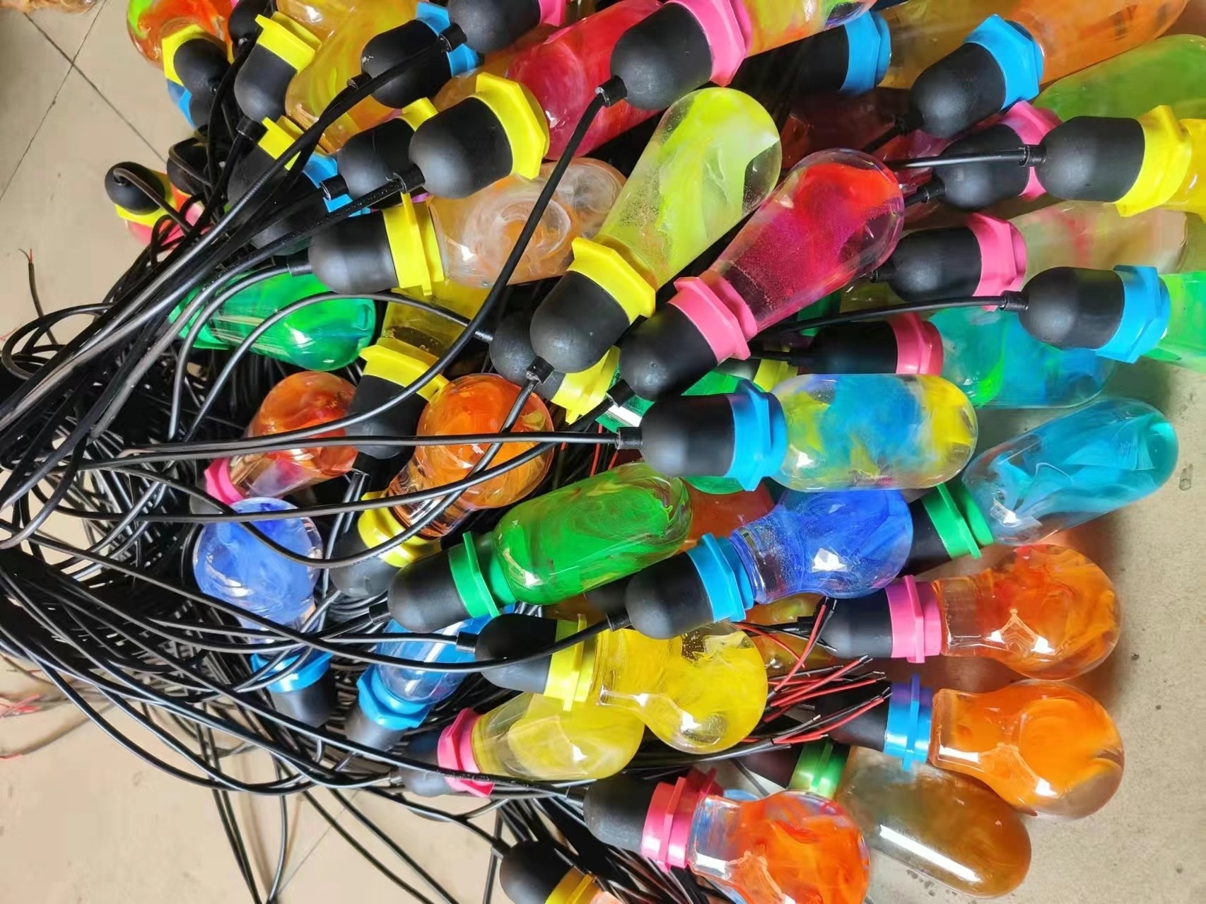 led seven-color glazed amber lamp, wishing bottle, tree lighting decorative lamp, outdoor waterproof, popular hanging tree chandelier pic 9