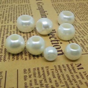 ABS塑胶料UV电镀大孔圆珠子DIY饰品服装串珠配件厂家直销散装批发详情4